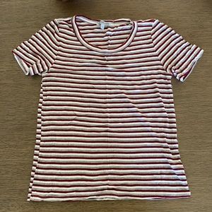 Charlotte Russe red and gray stripped tee Size Small
